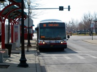 Bus #6718 at Navy Pier, working route #66 Chicago, on February 28, 2004.