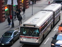Bus #7340 at Jackson and Wells, working route #156 LaSalle, on March  9, 2004. Ex-King County Metro #2191.