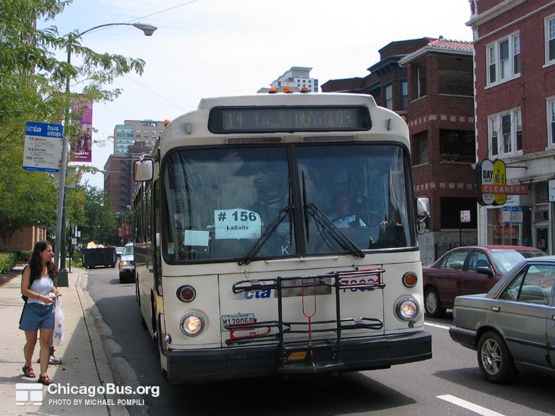 Bus #7332 at Belmont and Broadway, working route #156 LaSalle, on July 29, 2004.