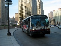 Bus #4592 at Wacker and Michigan, working route #123 Illinois Center/Union Express, on June 10, 2005.