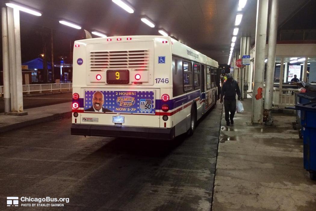 Bus #1746 at 95th/Dan Ryan Red Line Station, working route #9 Ashland, on September 22, 2014.