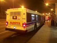 Bus #1035 at 69th Red Line Station, working route #30 South Chicago, on October 24, 2014.