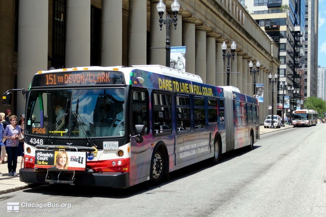 Bus #4348 at Union Station, working route #151 Sheridan, on July 17, 2015.