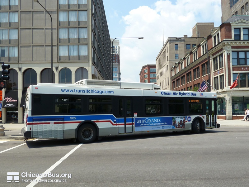 Bus #905 at Michigan and 11th, working route #18 16th/18th, on May 25, 2010.