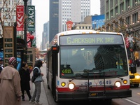 Bus #6449 at State and Washington, working route #6 Jackson Park Express, on November  2, 2003.