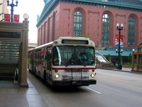 Bus #7408 at State and Van Buren, working route #147 Outer Drive Express, on August  5, 2003.
