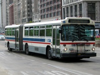 Bus #7323 at Michigan and Madison on April 28, 2004.