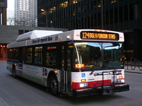Bus #809 at South Water and Michigan, working route #124 Navy Pier, on March 10, 2007.