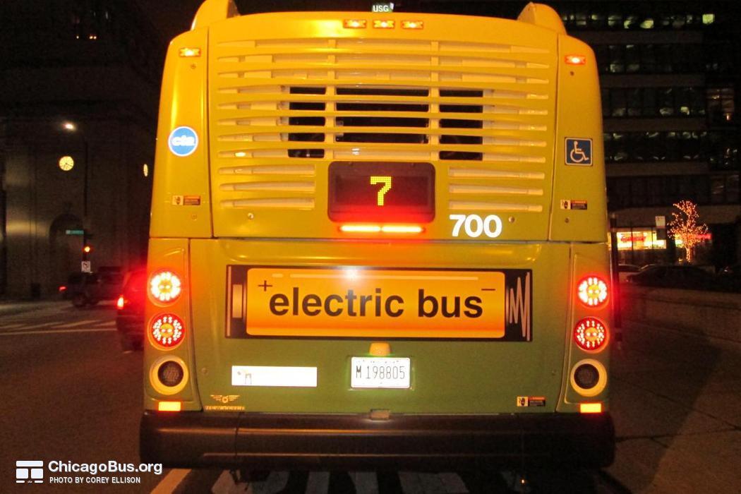 Bus #700 at Adams and Clinton, working route #7 Harrison, on December  5, 2014.