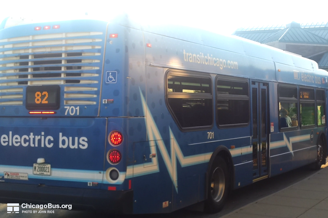 Bus #701 at Lincolnwood Town Center, working route #82 Kimball/Homan, on August 12, 2015.