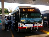 Bus #8261 at Jefferson Park Blue Line Station , working route #56 Milwaukee, on July 17, 2016.