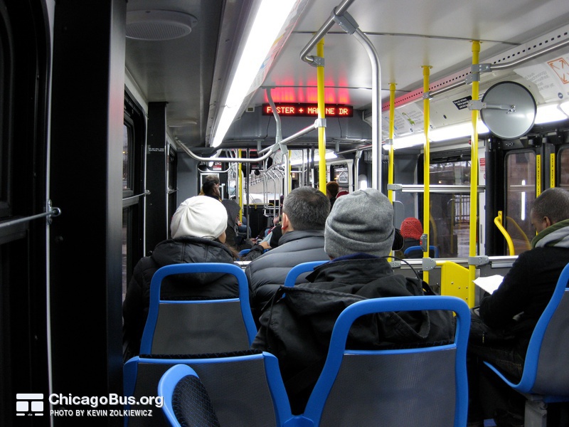 Bus #4015 at Lake Shore Drive, working route #147 Outer Drive Express, on December 13, 2008.