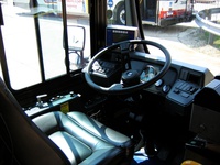 The drivers area of prototype bus #500 while at Skokie Shops on June 17, 2006.