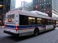 Bus #809 at South Water and Michigan, working route #124 Navy Pier, on March 10, 2007.